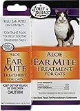 Four Paws Aloe Ear Mite Treatment for Cats, 0.75 Fluid Ounces, Kills on Contact