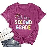 YZMI Oh Hey Second Grade Teacher Shirts First Day of School Shirts 2nd Grade Teacher Tshirts 5-Purple L