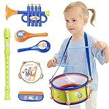 iPlay, iLearn Toddler Musical Instruments Toys, Kids Drum Set, Baby Trumpet, Percussion, Harmonica, Maraca, Flute, Tambourine, Birthday Gifts for 18 Months Olds Ages 2 3 4 5 Years Boys Girls Children