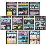 ojustbeok 10Pcs Science Posters STEM Classroom Decorations Chemistry Matter Mass Posters Anchor Charts Physics Educational Bulletin Board for Middle High School Classroom Wall Supplies