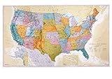 Maps International Giant Classic USA Mega-Map - Map of The United States Poster - Front Lamination - 46 x 80