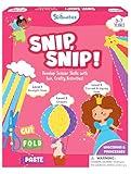 Skillmatics Scissor Skills Activity Book - Snip Snip, 25 Fun Cutting & Creative Activities for Preschoolers, 2 Child-Safe Scissors, Fine Motor Skills Craft Kit, Gifts for Kids Ages 3, 4, 5, 6, 7