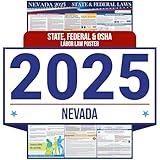 2025 Nevada State and Federal Labor Law Poster - OSHA Workplace Compliant - Mandatory Regulations Posting for Employees - All-in-One Required Compliance Posting 16" x 40" - Laminated