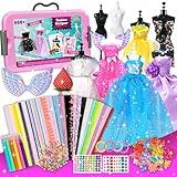 AGENTLAN 900+ Fashion Designer Kits for Girls with Mannequins-Kids Sewing Kits，Girls Fashion Design Gift，Arts and Crafts Kit，Girl Craft Activities Age 6 7 8 9 10 11 12