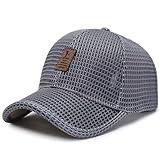 YY GEWETAO Summer Mesh Baseball Cap for Men Women Breathable Cap Trucker Hat Outdoor Sports Running Hat (US, Alpha, One Size, Dark Grey)