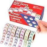 7000pcs Days of The Week Stickers Colored Day Dot Food Labels Removable Date Labels with Dispenser Box Label Stickers for Food Containers Expiration Date Stickers Restaurant Supplies for Kitchen