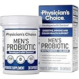 Physician's Choice Probiotics for Men - 70 Billion CFU - 8 Strains - w/Selenium & Organic Prebiotics - Supports Digestive Health, Microbiome, Colon, & Immune Health - Advanced Men's Probiotic - 30ct