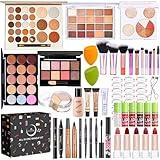 All in One Makeup Kit, Makeup Kit for Women Full Kit, Make Up Gift Set for Women, Makeup Essential Bundle Includes Foundation Eyeshadow Palette Concealer Lipstick Eyeliner Mascara Cosmetic Brush Set