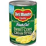 DEL MONTE FRESH CUT Golden Sweet Canned Cream Corn, Canned Vegetables, 24 Pack, 14.75 oz Can