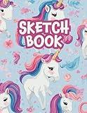 Sketchbook: Drawing Pad For Kids, Blank Paper Sketch Book for Drawing Practice, Sketchbook For Kids 9-12 (Size 8.5 x 11), Drawing Notebok with Unicorns