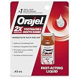 Orajel 2X Medicated Toothache & Mouth Sores Liquid, 0.45 fl oz