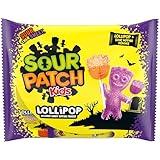 SOUR PATCH KIDS Orange & Purple Halloween Candy Lollipops with Sour Candy Dipping Powder, 20 Lollipops