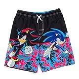 SEGA Sonic The Hedgehog Little Boys UPF 50+ Swim Trunks Sonic/Shadow Black 7-8