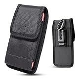 Universal Cell Phone Holster Pouch, Large Nylon Phone Case with Clip to Belt Loop Fit Most Smartphones for iPhone Samsung and More