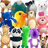 Jalousie 12 Pack Plush Animal Dog Toy, Premium Squeaky Chew Toys for Small Medium Dogs, Stuffed Puppy Toys for Pets - Dental Cleaning & Stress Relief