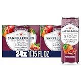 Sanpellegrino Zero Grams Added Sugar Pomegranate & Orange Italian Sparkling Drink, 24 Pack Of 11.15 Fl Oz Cans, Sanpellegrino Italian Sparkling Drinks, Low-Calorie Fruit Juice Beverages