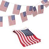 American Flag, DDMY American Flags for Outside Decor 36 Feet 40 Flags USA Flag Banner, American Flag Banner Perfect for Memorial Day/4th of July Independence Day/Patriotic Events/Labor Day Decor