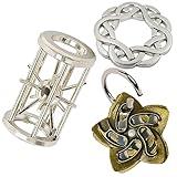 PSDVAYI Metal Brain Teasers Puzzles for Kids and Adults 3D Unlock Interlocking Puzzles IQ Logic Test Disentanglement Educational Toy for Kids Adults