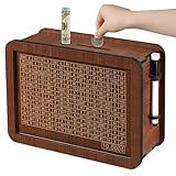 Wooden Cash Money Saving Box,Piggy Bank for Kids & Adults,10000 Savings Challenge Box,Coin Bank Toys Gift for 3-12 Year Old Boys & Girls (10000 Dollar)