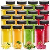 Jarsoph 2oz Clear Glass Bottle with Lids, 60ml Small Glass Jar, Leakproof Mini Travel Bottles, Decorative Bottles Set for Potion, Juice, Wellness, Ginger Shots, 24 Pack