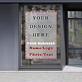 Custom Business Window Film, Custom Signs, Business Windows Graphics Decal, Personalized Frosted Window Advertising Sticker, Design Photos and Text Window Film 36 x 79in