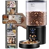 Frienhund Automatic Cat Feeder with 2K HD Camera: 5G WiFi Automatic Dog Feeder with Sealed Outlet,Cat Food Dispenser with Freshness for Multiple Pets,Detachable for Easy Clean-21 Cup (5L Food Storage)