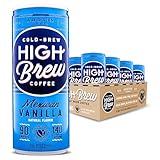 High Brew Coffee, Cold Brew Coffee, Mexican Vanilla, 8 FL Oz, Ready-To-Drink (Pack of 12)