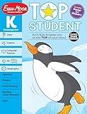 Evan-Moor Top Student, Kindergarten Workbook, 352 pages, Stickers, Poster, Handwriting, Reading, Writing, Spelling, Vocabulary, Phonics, Math, Science, STEM, SEL, Computers, Social Studies, Summer Fun