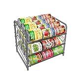 Simple Trending Can Rack Organizer, Stackable Can Storage Dispenser Holds up to 36 Cans for Kitchen Cabinet or Pantry, Black
