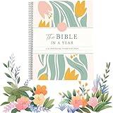 The Bible in A Year: A 52-Week Study Through Gods Word, Spiral Bible Study Guide, A Yearlong Bible Study for Women, Christian Bible Studying Guide Notebook, A Beautiful Year in The Bible for Women (A5 Size - 1Pcs)