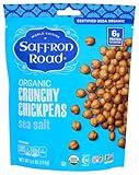 Saffron Road Organic Sea Salt Crunchy Chickpea Snack, 6oz - USDA Organic, Gluten Free, Non-GMO, Halal, Kosher, Vegan