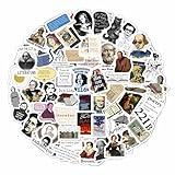 BulbaCraft 100Pcs Literature Stickers for Water Bottle and Laptop - Literary Party Favors & Decorations, Books Bookish Writing Poetry Reading Stickers, Book Lovers Gifts, Gifts for Women & Men