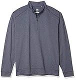Cutter & Buck Men's Soft, Performance, Subtle Stripe Shoreline Half-Zip Pullover, Liberty Navy Heather, 3X-Large