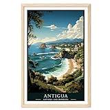 01September Vintage Travel Posters, Antigua Poster, Antigua and Barbuda, Travel Wall Art, Travel Print, World Travel Poster, Landscape Wall Art, Travel Gift, Home Decor (UNFRAMED), 11x14