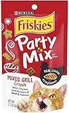 Friskies Party Mix Cat Treats Chicken Mixed Grill Crunch, Beef and Salmon, 2.1 Oz