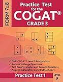 Practice Test for the CogAT Grade 3 Level 9 Form 7 and 8: Practice Test 1: 3rd Grade Test Prep for the Cognitive Abilities Test