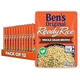 BEN'S ORIGINAL Ready Rice Whole Grain Brown Rice, Easy Dinner Side, 8.8 OZ Pouch (Pack of 12)