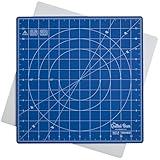 The Quilted Bear Rotating Cutting Mat 12" x 12" - Square 360° Rotating Self Healing Mat with Innovative Locking Mechanism for Quilting & Sewing Your Choice of Colours Available! (Blue)