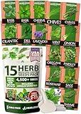 HOME GROWN 𝗨𝗦𝗔 𝗣𝗥𝗘𝗠𝗜𝗨𝗠 15 Herb Seeds 4,500+ Heirloom 𝗡𝗢𝗡-𝗚𝗠𝗢 High Germination Rate, 𝗣𝗢𝗣𝗨𝗟𝗔𝗥 𝗖𝗛𝗢𝗜𝗖𝗘 for Planting Indoor Hydroponic Outdoor, Gardening Gifts for Women Men