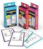 Carson Dellosa Division, Fractions, and Multiplication Flash Cards, 3 Sets of Flashcards, Math Games for Kids 8-12, 3rd Grade Mathematics Practice and Up