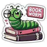 Book Lover Stickers Bookish Stickers Booktok Kindle Funny Bookworm Colors Vinyl Stickers, Weather-Resistant Sticker for Water Bottles, Laptop, Window, Car Size 3"