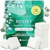 Maybeluck Eucalyptus Mint Shower Steamers 18 Pack - Eucalyptus for Shower, Aromatherapy Birthday Gifts for Women & Men, Natural Essential Oil Bombs for Home Spa & Self Care Relaxation