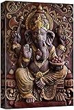 wall26 Canvas Print Wall Art Ganesha Hindu God Sculpture Spiritual & Religious Cultural Photography Realism Traditional Closeup Multicolor for Living Room, Bedroom, Office - 12"x18"