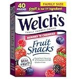 Welch's Fruit Snacks, Berries 'N Cherries, Individual Single Serve Bags, 0.8 oz (Pack of 40)