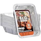 Lideropa Half Size Aluminum Pans 9x13-30 Pack Aluminum Foil Pans, Heavy Duty Disposable Pans for Cooking, Storing, Prepping, and Freezing Food