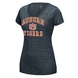 NCAA Auburn Tigers Women's Distressed School Arch Heathered Grand Slam Tee, XX-Large, Charcoal HTR