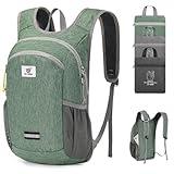 SKYSPER 10L Hiking Backpack, Foldable & Packable Lightweight Daypack for Travel, Collapsible Small Compact Hiking Backpack for Women & Men, Green