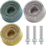 Mudder 3 Pieces 2 Inch Bristle Disc Coarse Bristle Attachment Abrasive Coating Removal Disc with 1/4 Inch Round Shank (Green, Yellow, White, 50#,80#,120#, 120, Coarse)