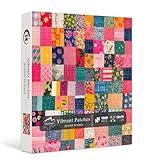 Sewing Patch 1000 Piece Puzzle for Adults, PICKFORU Vintage Quilt Patchwork Flower Art Puzzles, Impossible Difficult Colorful Theme as Wall Decor