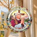 Pope Leo XIV Inauguration Acrylic Ornament, 3-Inch, 3mm, Catholic Faith Gift, First American Pope Keepsake, Religious Home Decor, Christian Celebration Hanging Decoration (Ver 2)